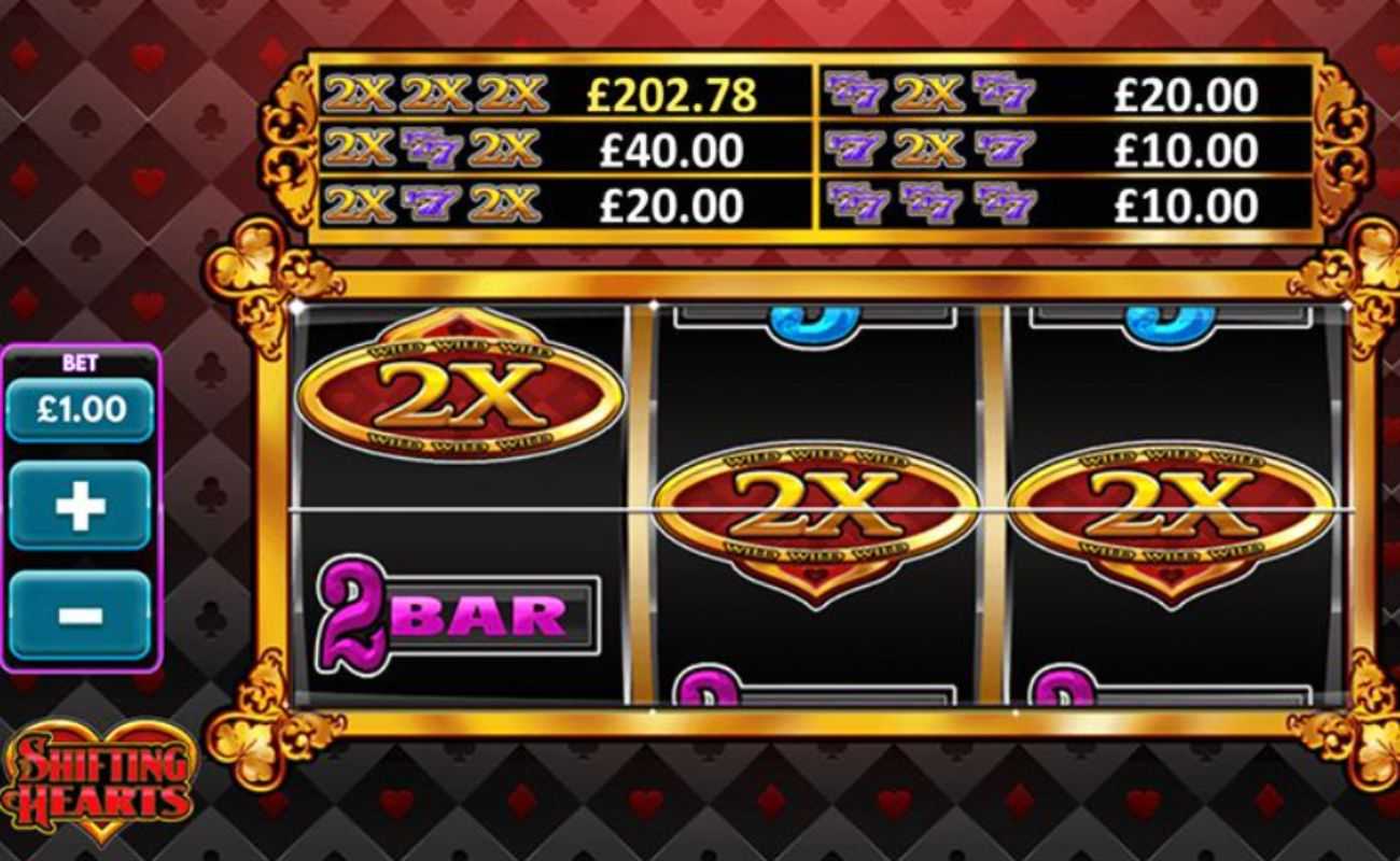 graphics of the Shifting Hearts online slots game 